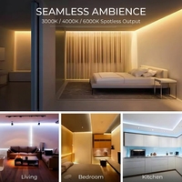 Bande lumineuse LED COB WISMART AC 220V, 288 LED/m, ruban flexible sans taches, étanche IP65, 3000K/4000K/6000K pour la décoration extérieure