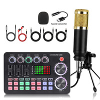 Carte son de mixage audio Bluetooth professionnelle avec microphone BM800, kit de bureau, réduction du bruit, réverbération pour diffusion en direct mobile