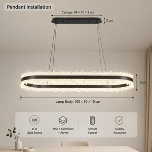 Lámpara colgante LED moderna de metal, regulable a distancia, tricolor, para comedor, sala de estar, interior comercial - Product Image 3