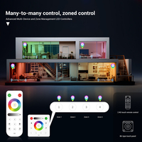 JIUAN SP538E WS2811 WS2812B RGB IoT Wifi LED 컨트롤러 Alexa Google Home 앱 RF 음악 주소 지정 가능 라이트 스트립 최대 2048 픽셀