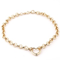Ensemble collier et bracelet tendance en acier inoxydable plaqué or avec pendentif cœur ajouré pour femme - Vente en gros