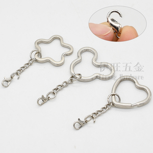 YIWANG พวงกุญแจโลหะรูปหัวใจ DIY,แยกชิ้นส่วนพวงกุญแจห่วงโซ่สีเงิน Mickey - Product Image 5