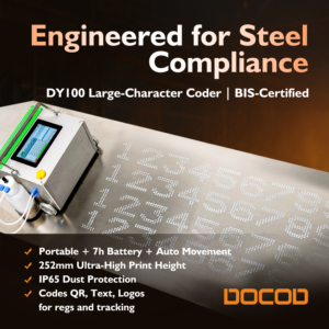 Cao Hiệu Quả Thép Cầm Tay Ngày Mã Hóa Máy Docod Dy100 252Mm In Chiều Cao Giỏ Hàng Di Động Nhân Vật Lớn Máy In Phun - Product Image 2