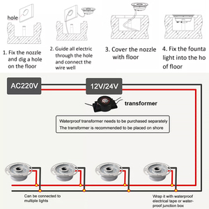 12V RGB 24V đài phun nước Đèn Ngoài Trời âm nhạc IP68 chìm dưới nước <span class=keywords><strong>LED</strong></span> Đài phun nước vòng ánh sáng - Product Image 6