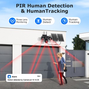 Солнечная камера SECTEC Ubox AOV IP66 с тремя объективами, 3 PTZ, поддержкой 4G SIM-карты, солнечной батареей, тремя экранами, 9 Мп, PIR-датчиком, круглосуточной работой и сигнализацией - Product Image 6