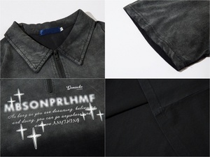 Polo Unisex con Colletto Effetto Acid-Washed, Stampa Tipografica, Silhouette Oversize Boxy - Product Image 5
