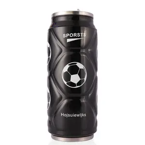 Bicchiere Termico in Acciaio Inox a Forma di Lattina di Cola Bottiglia d'Acqua in Metallo a Doppia Parete Isolata con Coperchio e Cannuccia - Product Image 1