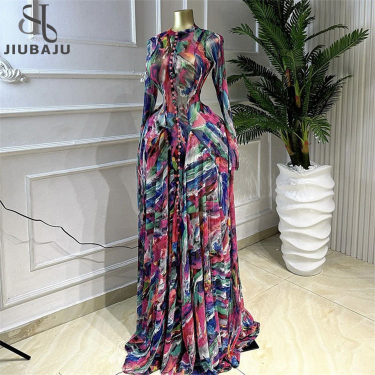 Sexy Maxi Dress with Sleeves - Elegant Women's Fashion