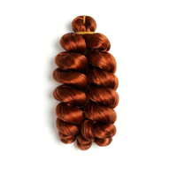 Extensions de cheveux synthétiques tressées au crochet, boucles françaises et italiennes, 12 pouces, 150g, fibre haute température, couleur gingembre, vente en gros