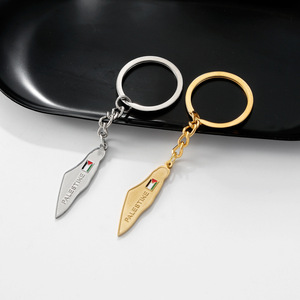 QY Zinc Alloy Enamel Metal Crafts Palestine Keychain Custom Logo Design Map Fist Shape <b>Keyring</b> - Product Image 6