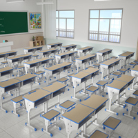 Bureaux et chaises de classe modernes réglables en hauteur de haute qualité en métal pour les écoles primaires et secondaires