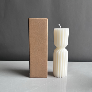 Lilin beraroma riak pilar putar Modern, lilin seni lilin kedelai geometris Nordik untuk dekorasi rumah pesta ulang tahun pernikahan hadiah - Product Image 3