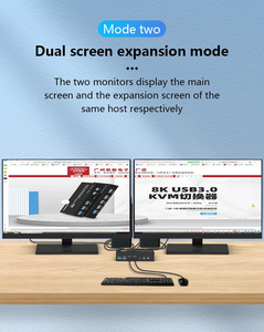 FJGEAR FJ-8K202DH Màn hình kép KVM chuyển đổi với bộ điều khiển máy tính để bàn, <span class=keywords><strong>2</strong></span> máy tính để <span class=keywords><strong>2</strong></span> màn hình (dp/HDMI Lai) tại 8K 60Hz - Product Image 4