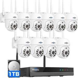 Kit de caméra de sécurité intelligente PTZ 5MP 16 canaux avec détection faciale, vision nocturne couleur, cloud Eseecloud, sans fil, dôme extérieur WK- - Product Image 1