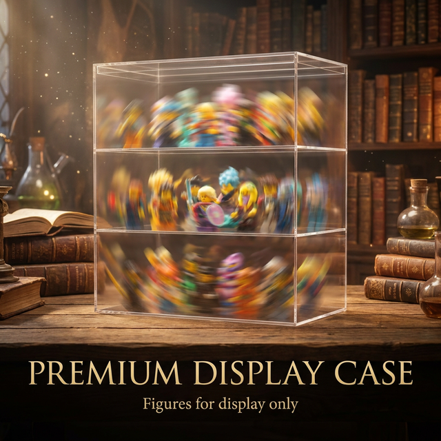 2-Tier Acrylic Display Case for Magic School MOC Figures - Dustproof Wizard World Bricks Fits WM/PG/XH Series