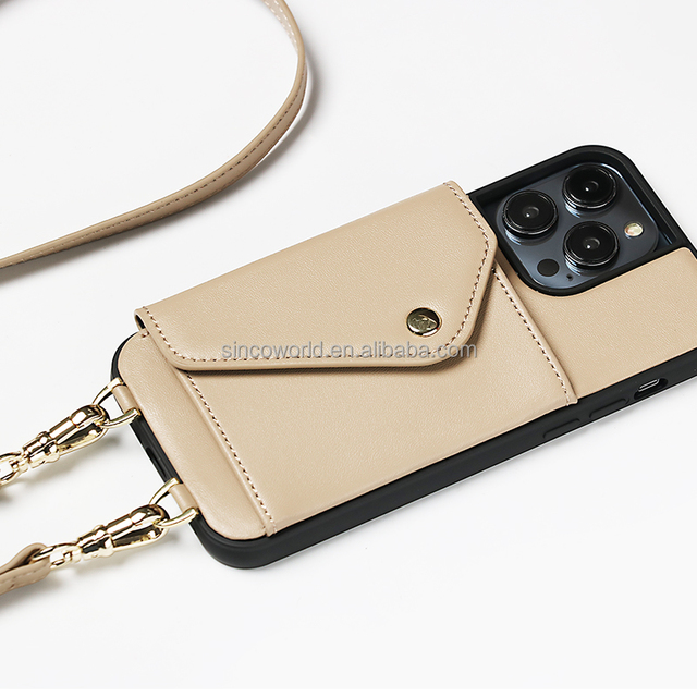 Leather Phone case with Card Holder Mobile Phone Accessories Crossbody Phone case Lanyard