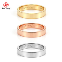 Redleaf Luxus 18K Gelb-, Weiß- und Roségold Fingerring Einfacher Stapelbarer Edel-Schmuck mit Individueller Gravur