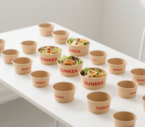 Bol à salade jetable en papier kraft pour emporter, 1000 ml - Product Image 2