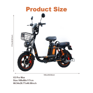 Bicicleta Eléctrica M KUGO V3 PRO MAX 800W, 75KM de Autonomía, 60V 28Ah, Velocidad Máxima 51Km/h, Neumático de 17 Pulgadas, Kit de Bicicleta Eléctrica Urbana - Product Image 6