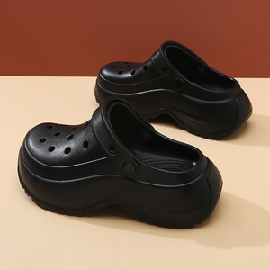 Women's Platform <b>Clogs</b> EVA Sole Height Increasing Summer Outdoor Comfortable Closed Toe Garden Shoes White Black Khaki 35-40 - Product Image 2