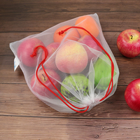 Aangepaste Rpet Eco-Vriendelijke Herbruikbare Netzakken Met Trekkoord Draagbaar En Wasbaar Voor Fruitgroenten Food Grade Gaas Voor Producten