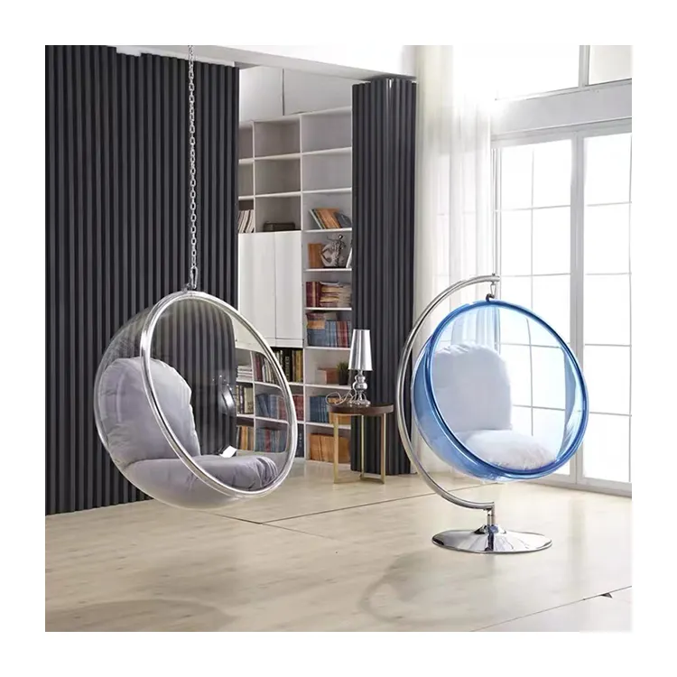 Лидер продаж, подвесное кресло в форме яйца, Круглый прозрачный Вращающийся акриловый стул с пузырьками для гостиной