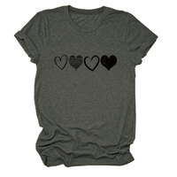 Offre Spéciale Tendance de la mode quatre différentes dames d'amour creux col rond T-shirt à manches courtes