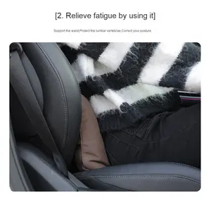 Bantal sandaran kepala mobil, sandaran kepala kursi mobil menyerap keringat, kulit imitasi, bantal leher penopang pinggang, bantal perjalanan - Product Image 6