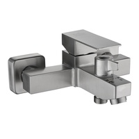 304 acier inoxydable Simple carré mitigeur ensemble de douche thermostatique brossé pommeau de douche en céramique chaud froid robinet pour