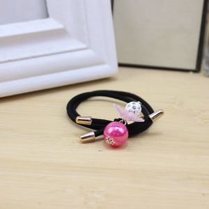 Korean Creative Round Bead Hair Ties For Girls With Rhinestone Flower Decor Casual Hair Accessories Ponytail Ties Small <b>Gifts</b> - Product Image 3