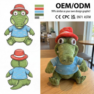 Peluche Personalizado OEM/ODM, <span class=keywords><strong>Muñeco</strong></span> de Peluche de Cocodrilo con Sombrero Rojo, Souvenirs de Zoológico, Pieles de Animales de Peluche sin Relleno, Juguete de Peluche Dri Buddi Personalizado - Product Image 1
