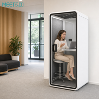 Cabine téléphonique acoustique blanche insonorisée pour 1 personne, zone de réunion, Australie, Nouvelle-Zélande, certifiée ISO, portable, installation facile