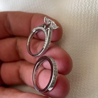 Labor-Gezüchteter Diamant Verlobungs- und Ehering 925 Sterling Silber IGI-Zertifiziert CVD HPHT Massiv 18k Vergoldet Damen Princess-Schliff