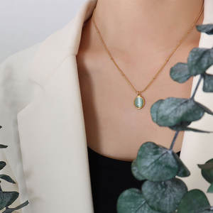 Collar con Colgante Vintage de Acero Inoxidable 316L, Chapado en Oro PVD de 14K/18K, Joyería Fina de Moda, Collares con Ojo de Gato para Mujer - Product Image 5