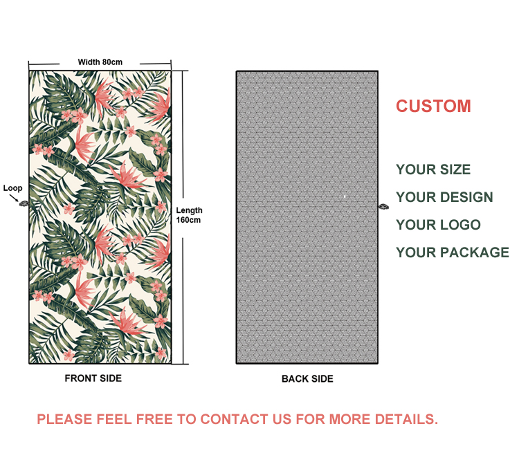 حوله ساحلی کودکان و نوجوانان با چاپ میکروفیبر بدون شن و ماسه با لوگو