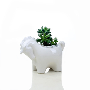 Vaso per Fiori in Ceramica Serie Europea con Unicorno Cartoon, Creativo Ornamento per Giardino, Balcone e Orto - Product Image 2