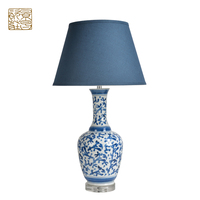 Lampe de table électrique en céramique de style vintage européen pour restaurant, décoration d'intérieur