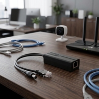 Adaptador de Alimentación a Través de Ethernet (PoE) Activo de 10/100/1000 Mbps, 8 Puertos, 12 V, 1.2 A, 15.4 W, Aislado, para Sistemas de Cámaras IP