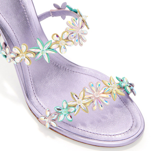 Sandali <span class=keywords><strong>con</strong></span> <span class=keywords><strong>Tacco</strong></span> Alto OEM in <span class=keywords><strong>Lilla</strong></span>, Mules Floreali <span class=keywords><strong>con</strong></span> Strass e <span class=keywords><strong>Tacco</strong></span> a Spillo per Donna, Vendita all'Ingrosso, Taglie Grandi - Product Image 4