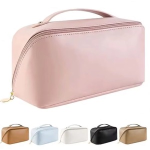 Bolsa de Maquillaje de Muestra Gratuita para Mujer, Neceser Portátil de Cuero Impermeable, Bolsa de Cosméticos Mejorada con Abertura Grande, Asa y - Product Image 1