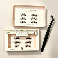 Ensemble de demi-cils pré-collés, effet œil de chat, légers, bande invisible, prêts à porter, marque privée, vente en gros, Royaume-Uni, France