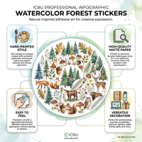 Vinyle Personnalisé Écologique Imperméable Durable Esthétique Animaux de la Forêt d'Automne Promotion Épicerie Scrapbooking Journalisation