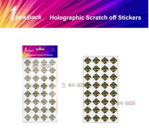 Autocollants à gratter personnalisés toutes formes, packs d'autocollants à gratter holographiques mélangés, autocollants pour cartes de loterie DIY à gratter - Product Image 4