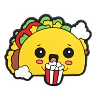 Accessoires de décoration pour chaussures en caoutchouc souple, style dessin animé mignon, amovibles, thème tacos mexicains, pour sabots, vente en gros