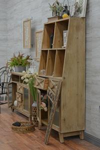 ART NEST Home Decorative Antique Rustic Farmhouse Style Solid Wooden Living Room & Home Bar Storage Cabinet with <b>Drawers</b> <b>Shelf</b> - Product Image 4