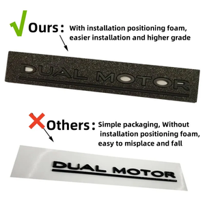 สติกเกอร์ป้ายท้ายรถมอเตอร์คู่ขีดเส้น<span class=keywords><strong>ใต้</strong></span>สำหรับ Tesla รุ่น Y 3 x S ประสิทธิภาพสูงโครเมี่ยมสีดำแดง - Product Image 6