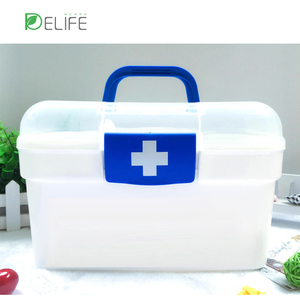 Coffre <span class=keywords><strong>à</strong></span> <span class=keywords><strong>médicaments</strong></span> en plastique verrouillable avec <span class=keywords><strong>boîte</strong></span> de distribution de pilules de premiers soins en forme de rectangle pour le stockage de voyage et de kit médical - Product Image 2