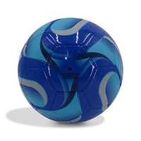 Ballon de football en cuir PVC Welstar Shiny Blue Color 2,7 mm, tailles 5, 4, 3, 1, avec design personnalisé pour l'entraînement et la promotion des clubs.
