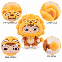 OEM ODM Personnalisé, Vente en gros d'usine de peluches douces sur le thème du zodiaque, Lion (Léo) du zodiaque, animaux en peluche et poupées en peluche de personnages originaux inspirés de livres