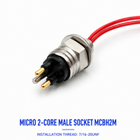 Connecteur étanche sous-marin HYSF SUBSEA MCBH2M Micro à 2 broches mâle, pour montage sur panneau, 7/16-20UNF, prise électrique PCB ROV AUV
